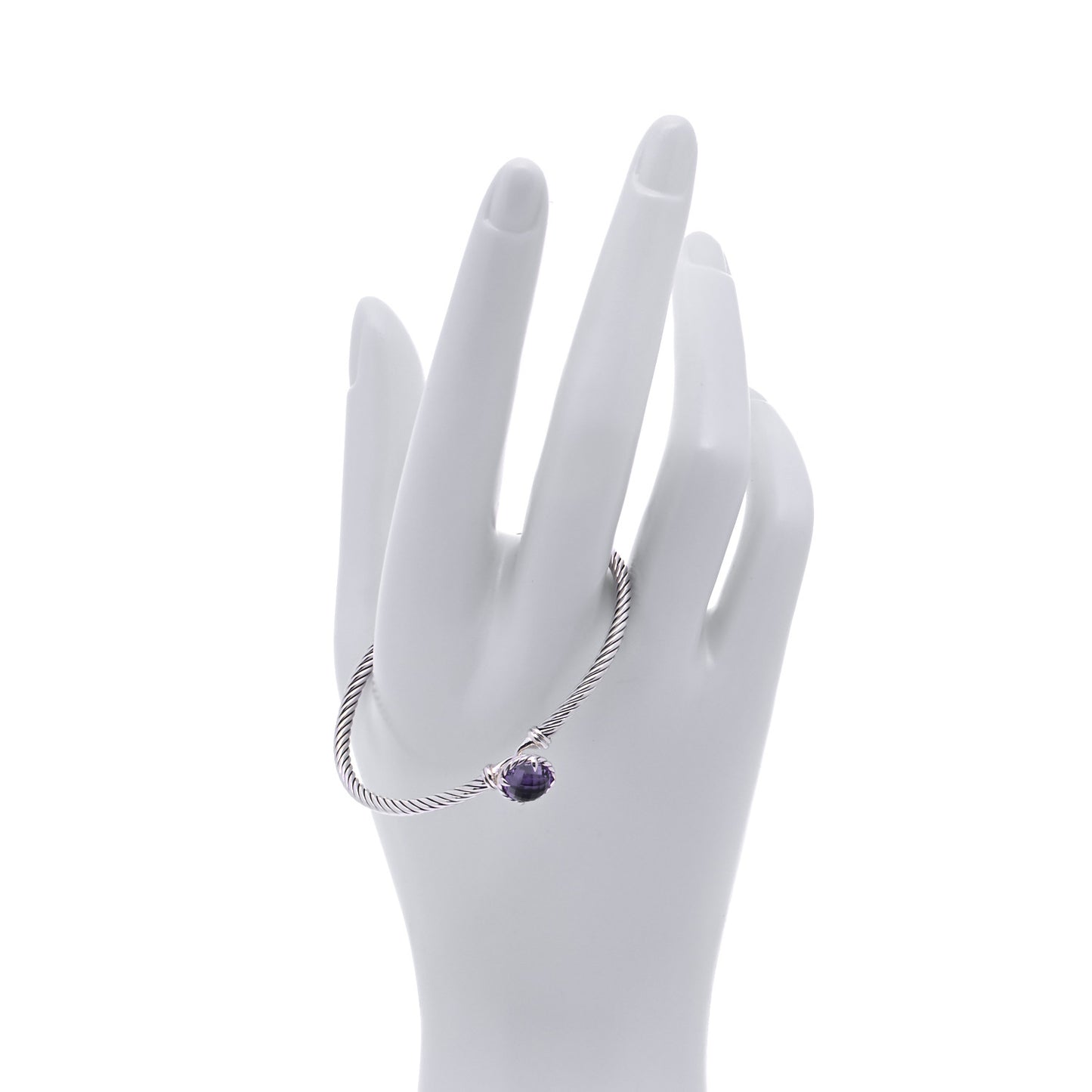 Sterling Silver Amethyst 3mm Chatelaine Bracelet