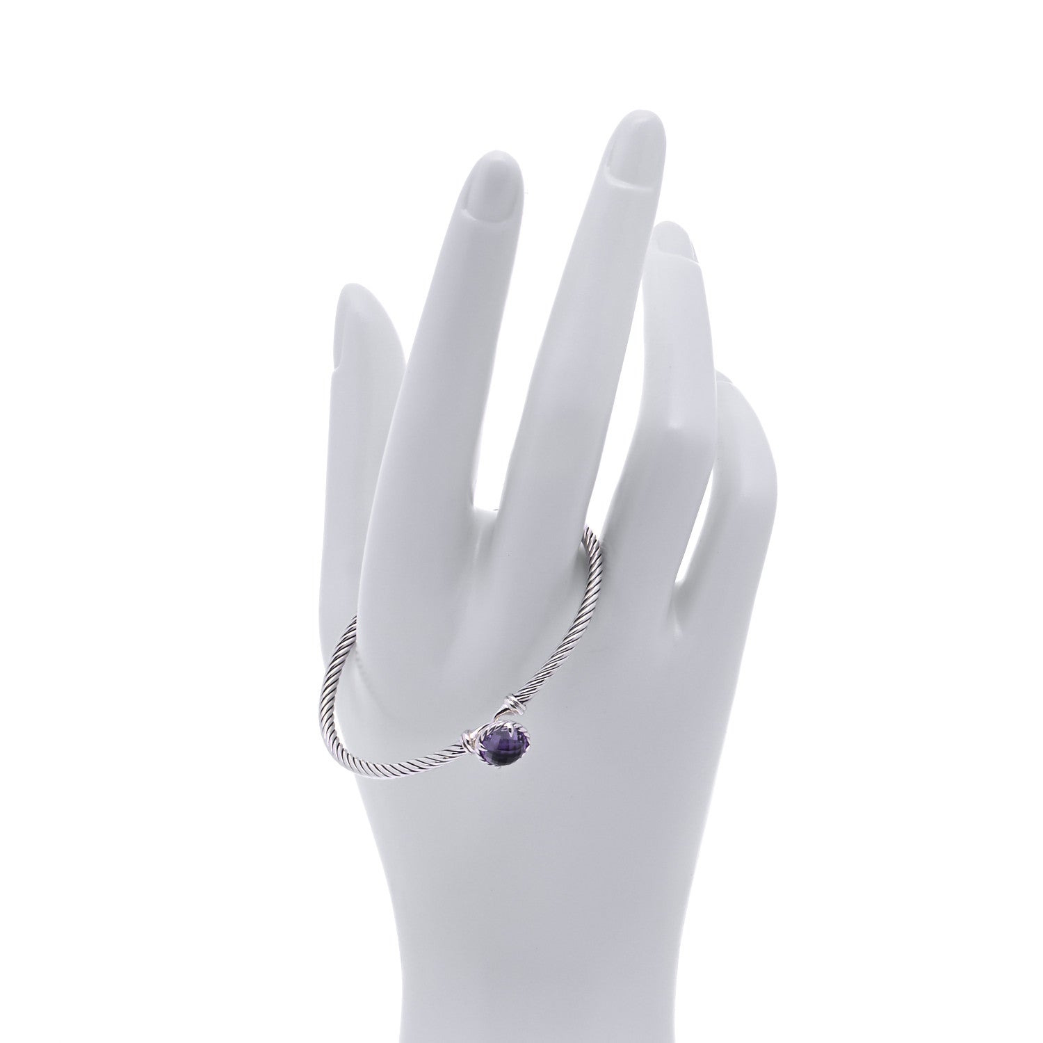 David Yurman Sterling Silver Amethyst 3mm Chatelaine Bracelet 2 of 4