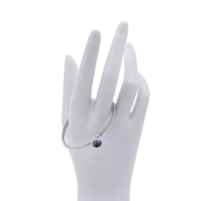 David Yurman Sterling Silver Amethyst 3mm Chatelaine Bracelet 2 of 4