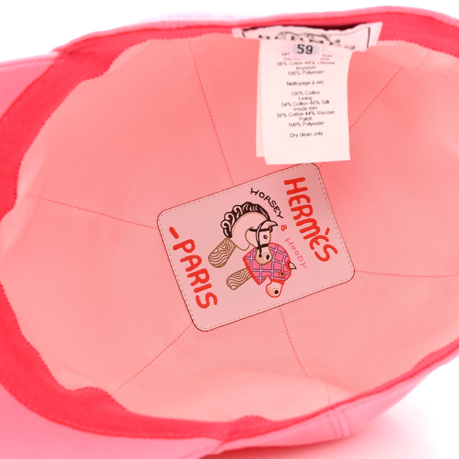 Hermes Cotton Canvas Serena Seashell Cap 59 Rose Azalee 8 of 11