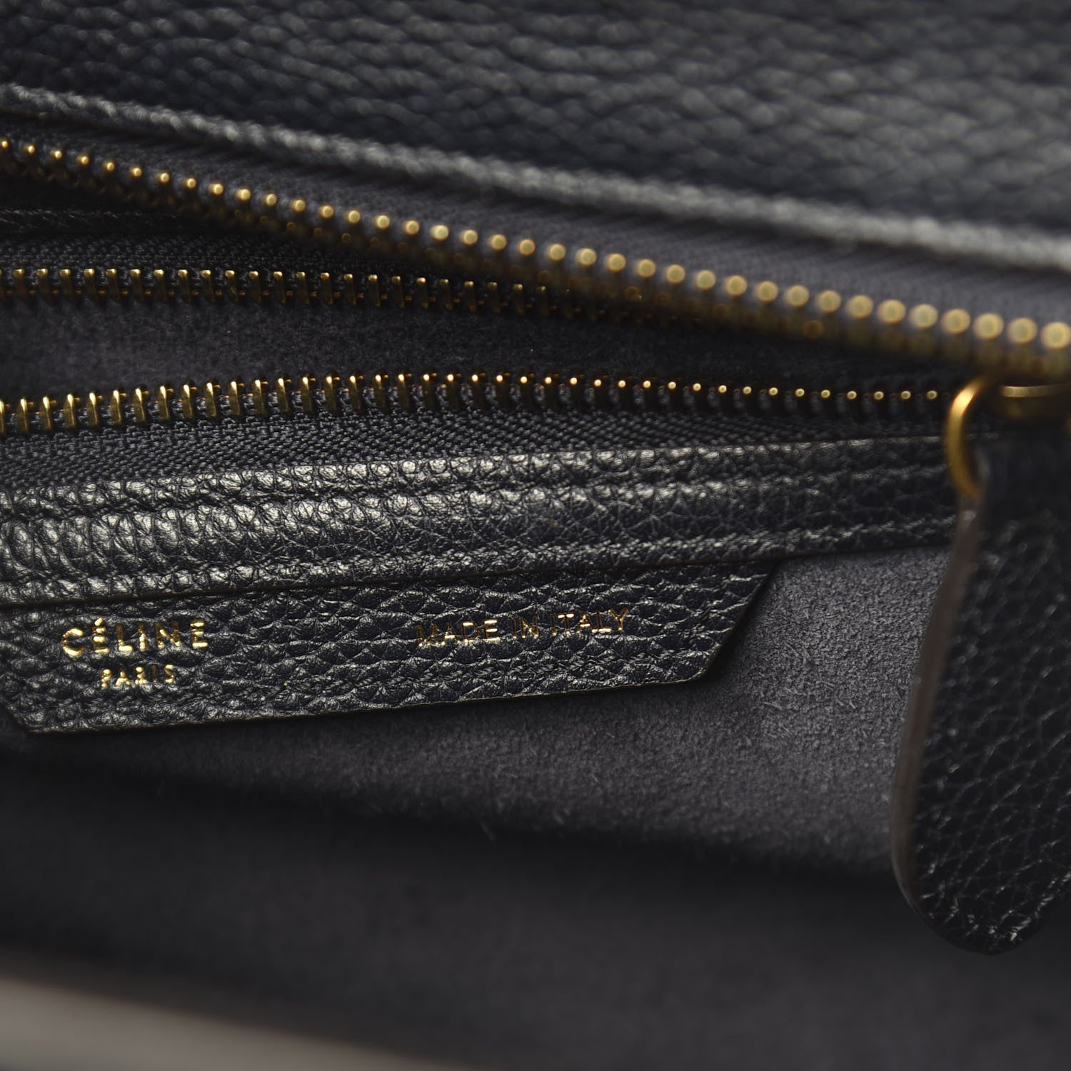 Celine Drummed Calfskin Micro Luggage Midnight 6 of 9