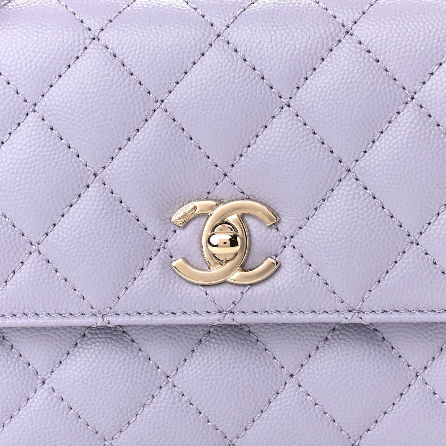 Caviar Quilted Mini Coco Handle Flap Light Purple