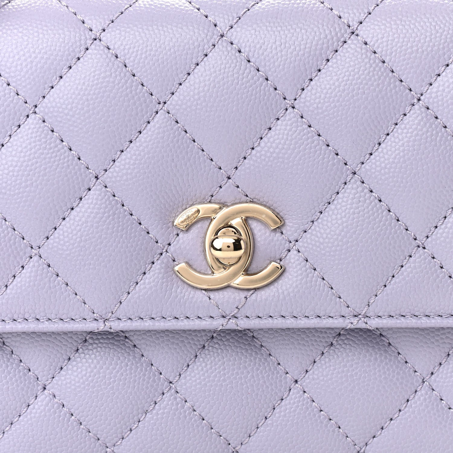 Chanel Caviar Quilted Mini Coco Handle Flap Light Purple 8 of 10