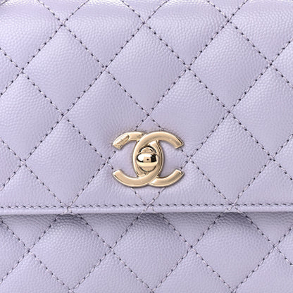 Chanel Caviar Quilted Mini Coco Handle Flap Light Purple 8 of 10