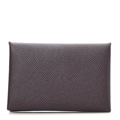 Hermes Epsom Calvi Card Case Raisin 1 of 8