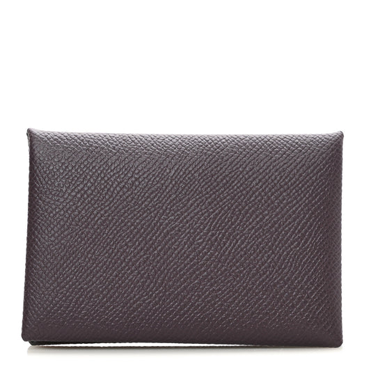 Epsom Calvi Card Case Raisin