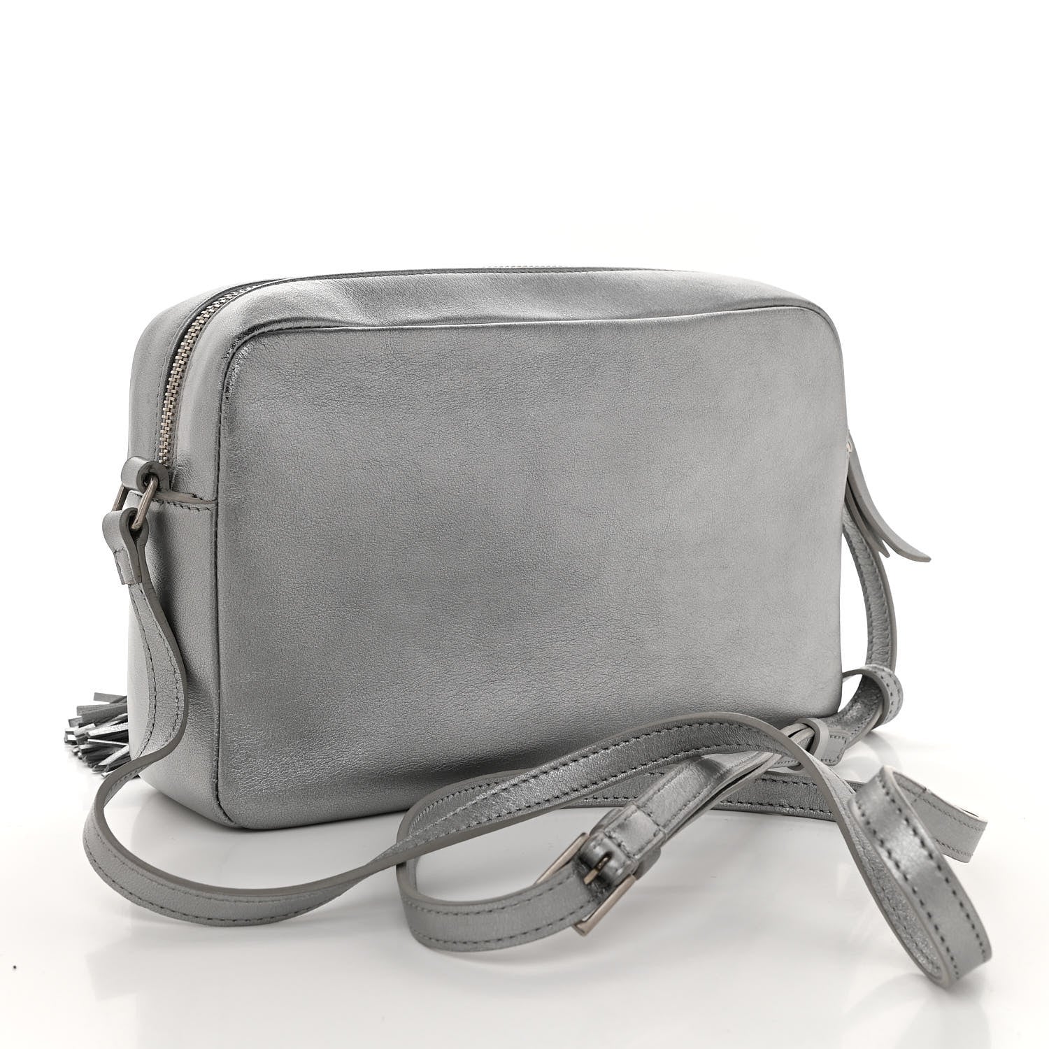 Saint Laurent Metallic Calfskin Monogram Small Lou Camera Bag Silver 2 of 11