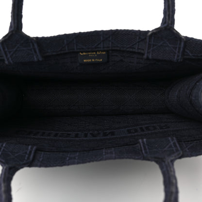 Christian Dior Embroidered Cannage Medium Book Tote Navy 5 of 9