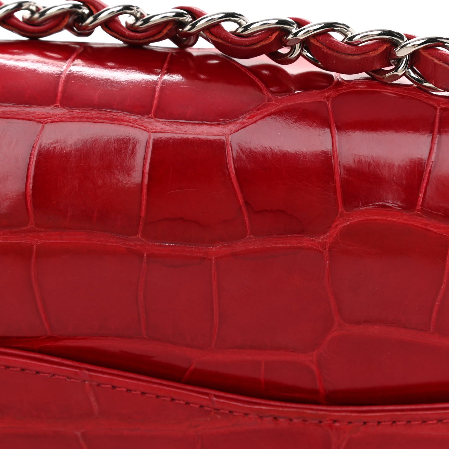 Alligator Medium Double Flap Red