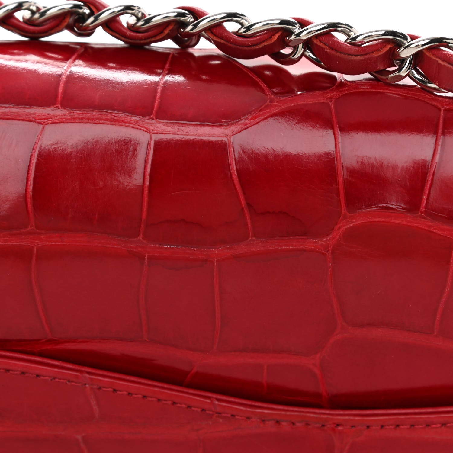 Chanel Alligator Medium Double Flap Red 11 of 17