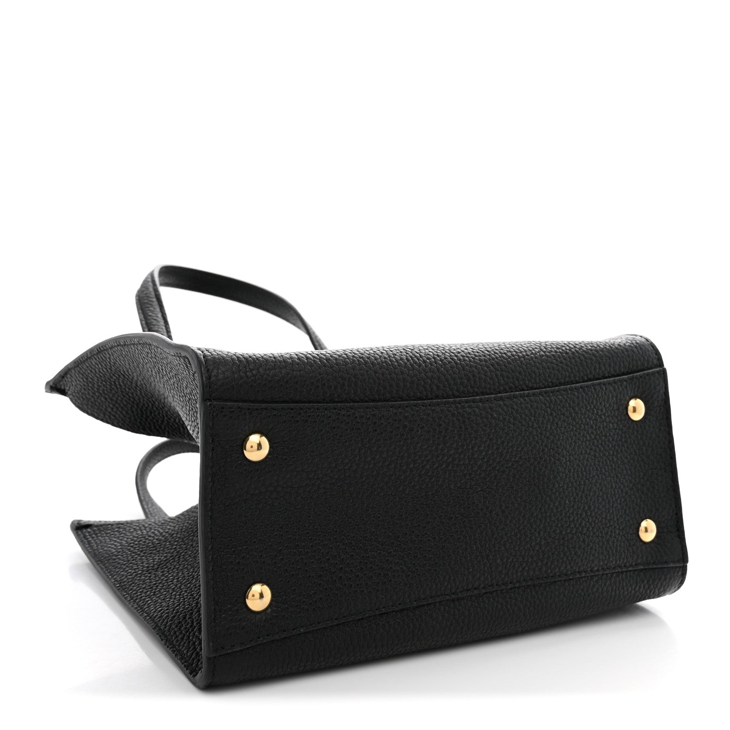 Salvatore Ferragamo Hammered Calfskin Double Handle Small Amy Tote  Black 4 of 9