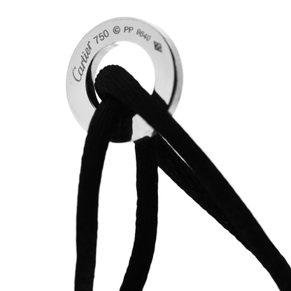 Cartier 18K White Gold Diamond LOVE Adjustable Cord Bracelet Black 4 of 4