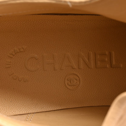 Chanel Lambskin CC Sneakers 37.5 Beige Black 7 of 12