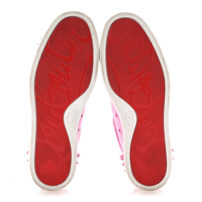 Christian Louboutin Veau Velours Calfskin Spikes Womens Vieira Flat Sneakers 38.5 Gummy 6 of 12