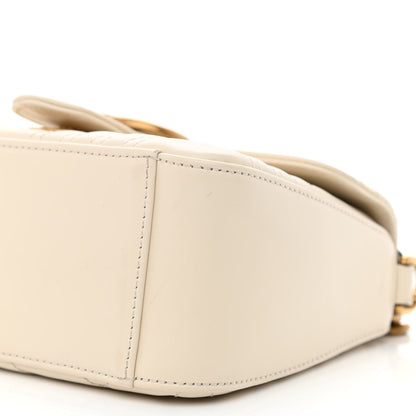 Gucci Calfskin Matelasse Mini GG Marmont Top Handle Shoulder Bag White 11 of 11
