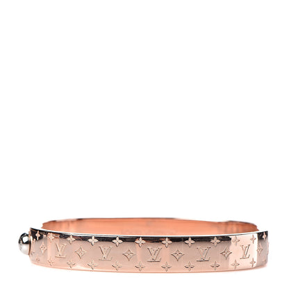 Louis Vuitton Brass Monogram Nanogram Cuff M Pink Gold 1 of 7