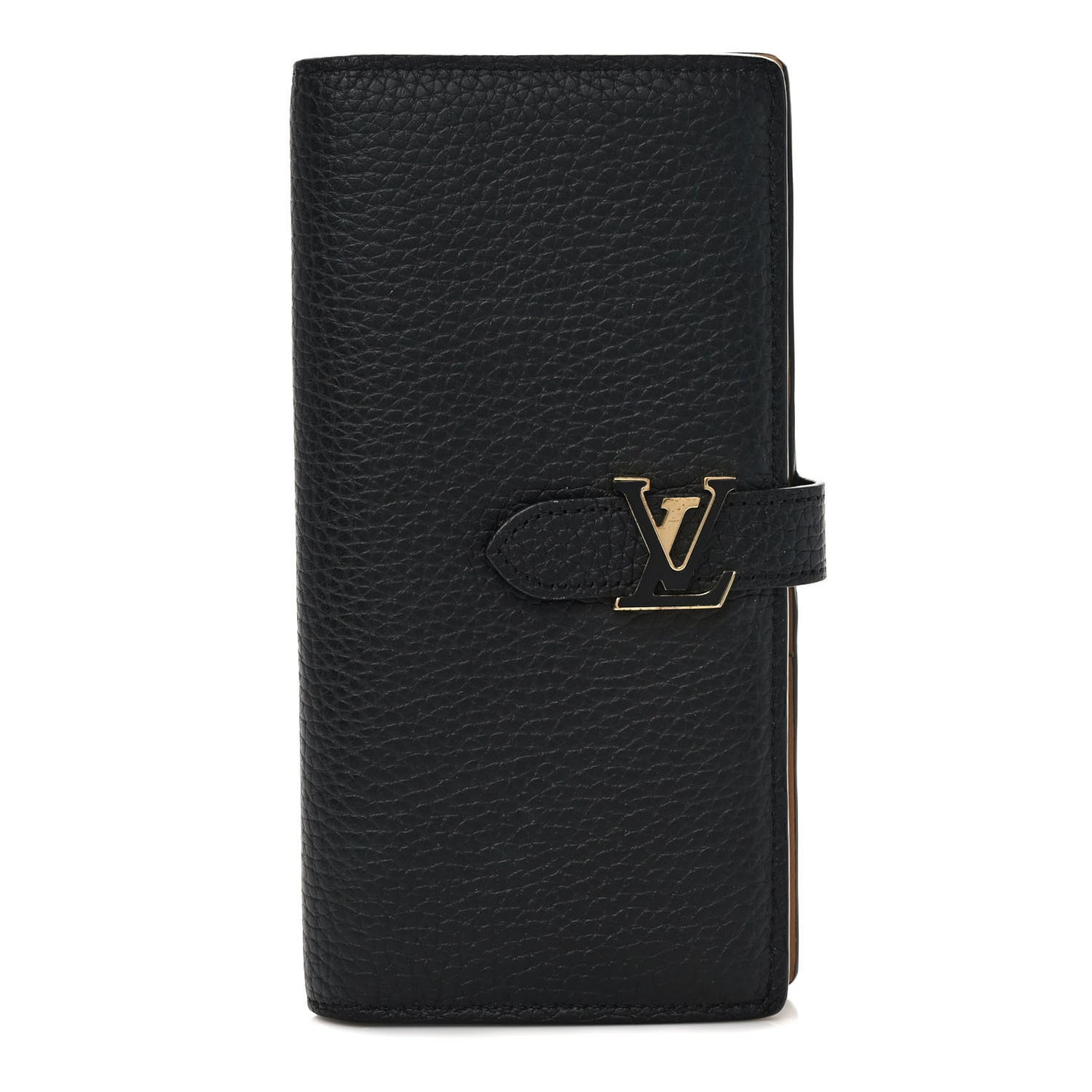 Taurillon LV Vertical Capucines Wallet Black Arizona
