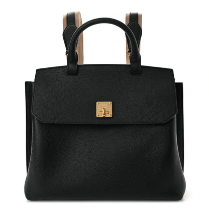MCM Grained Calfskin Medium Milla Convertible Backpack Black 1 of 9