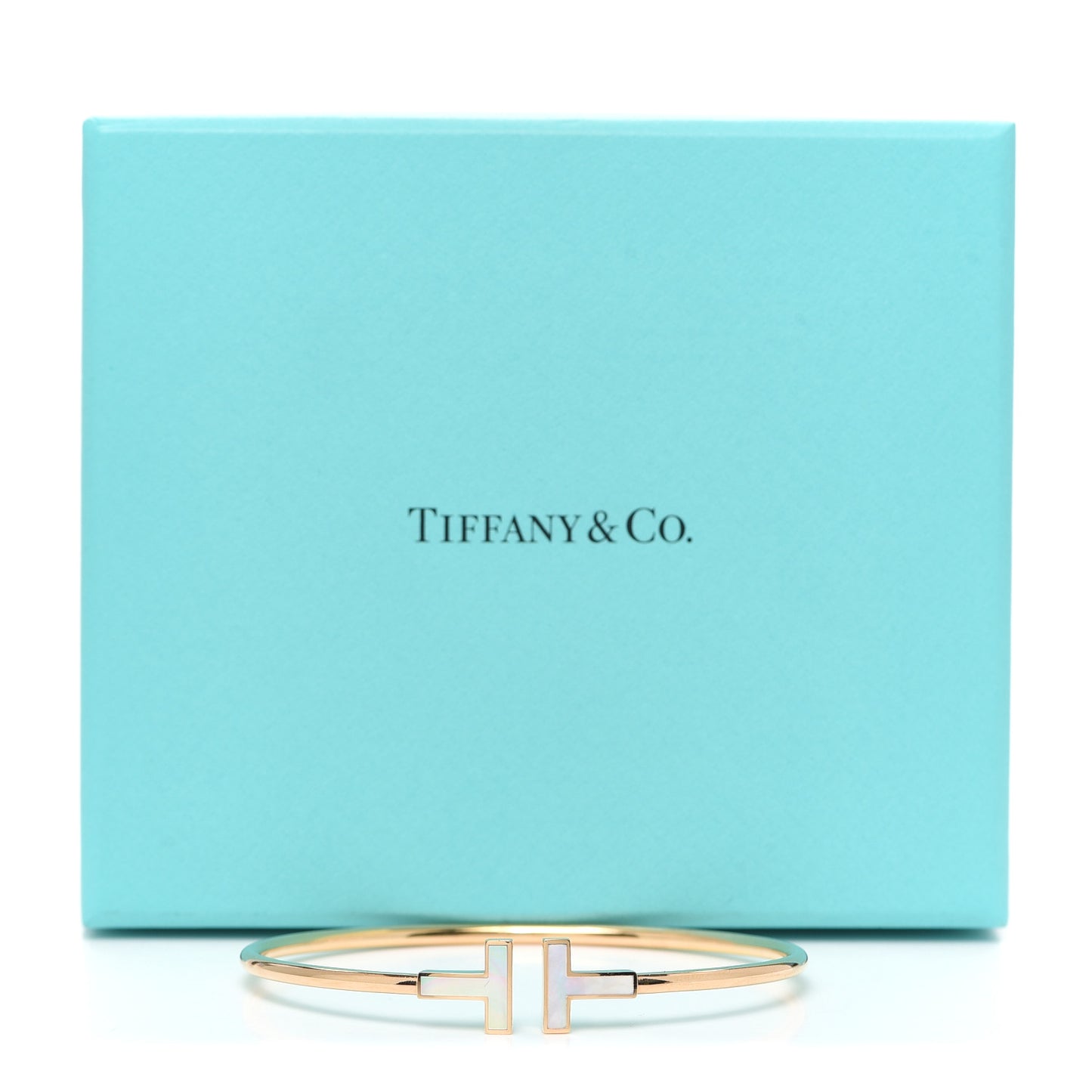 18K Rose Gold Mother of Pearl T Wire Bracelet