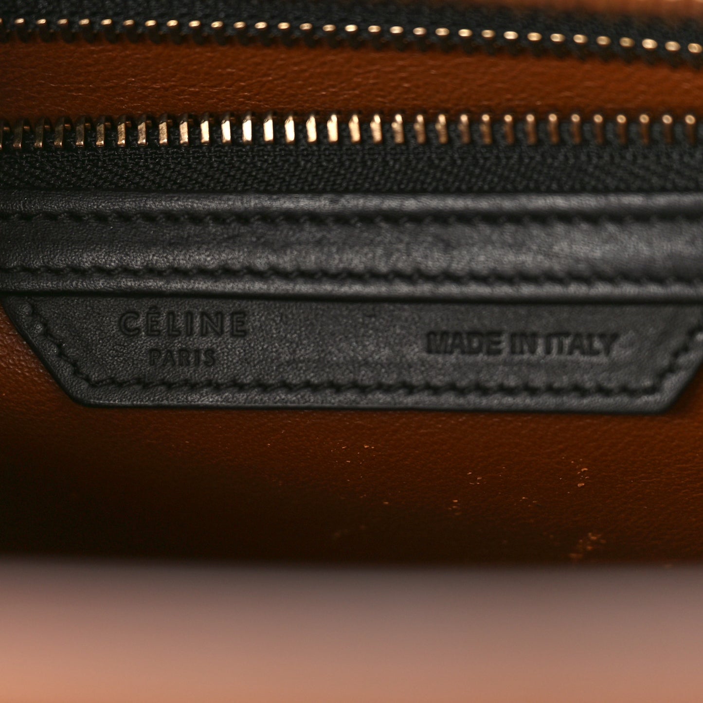 Satin Calfskin Mini Tri-Color Luggage Black Tan