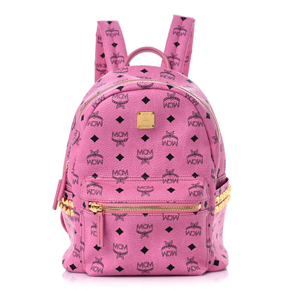 MCM Visetos Small Side Stud Stark Backpack Pink 1 of 9