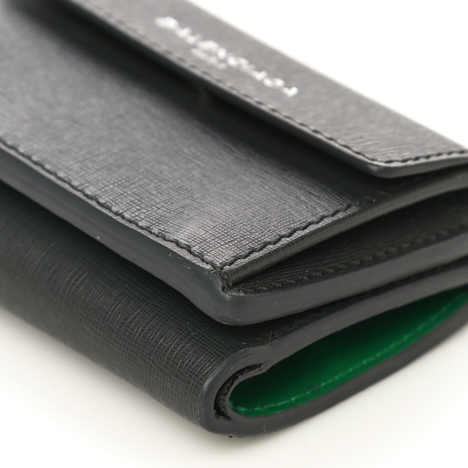 Balenciaga Striped Calfskin Logo Bi-Color Mini Wallet Grey Green 11 of 13