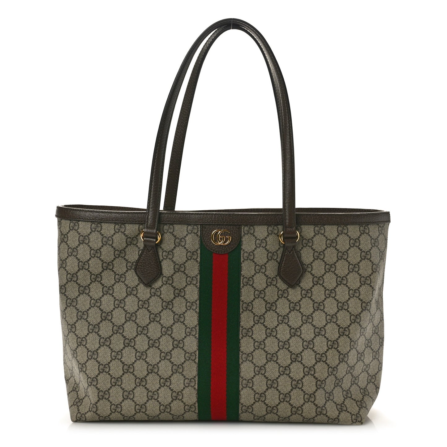 GG Supreme Monogram Medium Ophidia Shopping Tote Brown