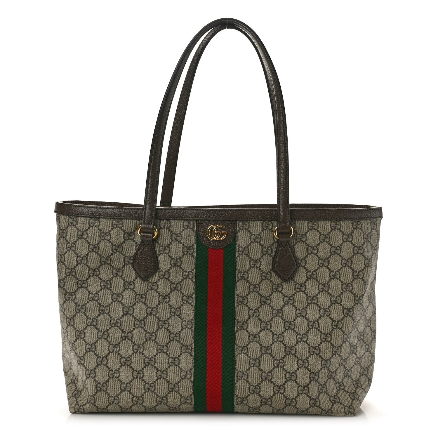 Gucci GG Supreme Monogram Medium Ophidia Shopping Tote Brown 1 of 10