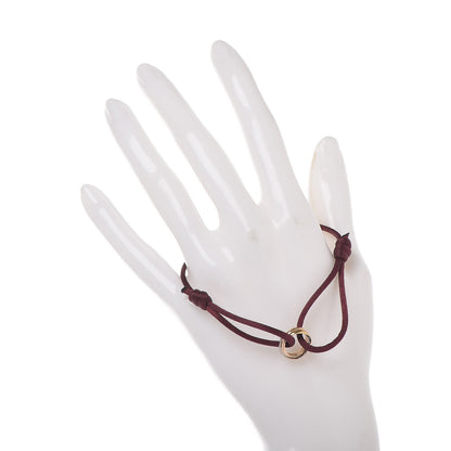 Cartier 18K Pink Yellow White Gold Trinity Adjustable Cord Bracelet Burgundy 2 of 7