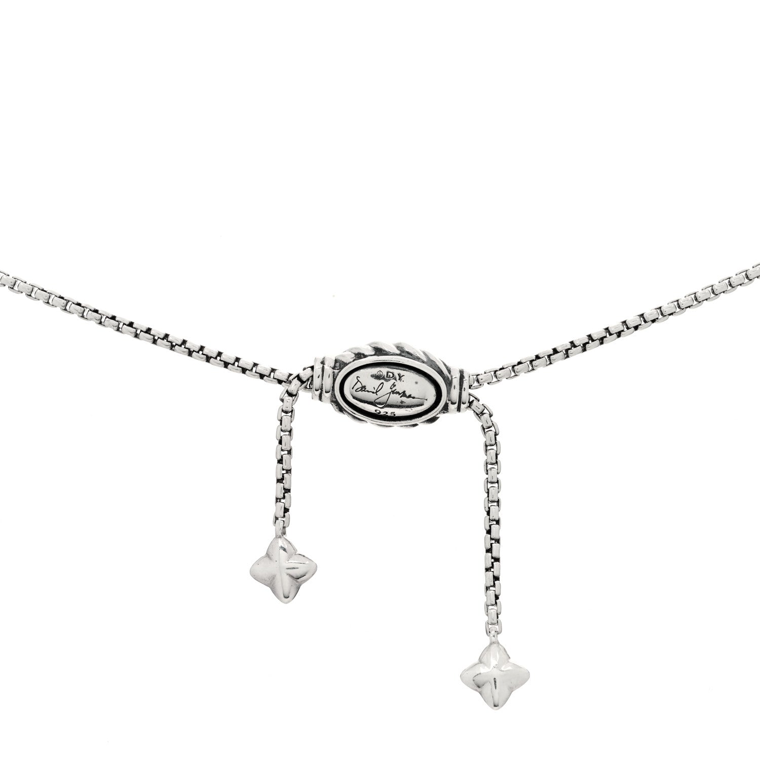 David Yurman Sterling Silver 14K Yellow Gold 28mm Crossover Pendant Necklace 3 of 3