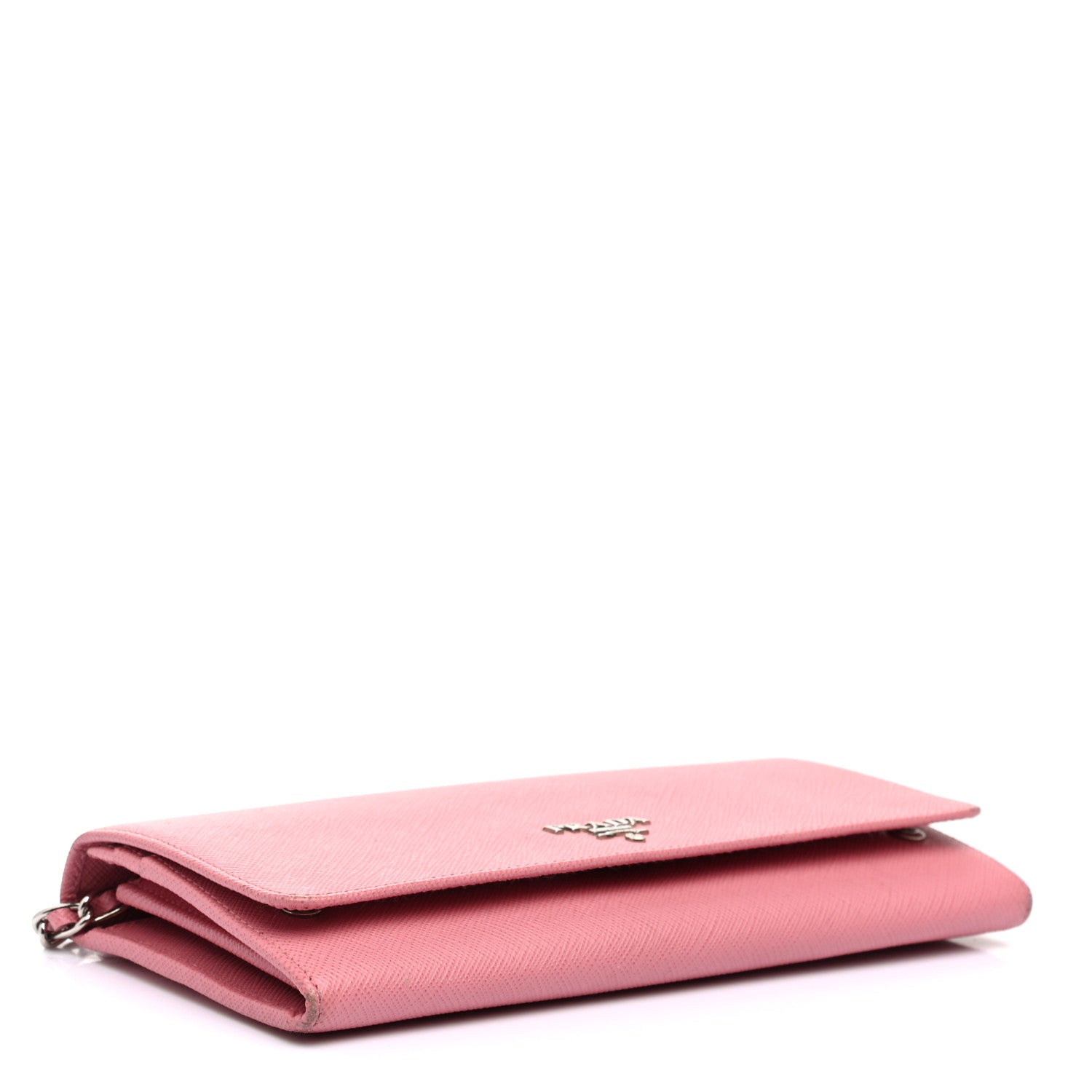 Prada Saffiano Metal Oro Chain Wallet Begonia 4 of 10