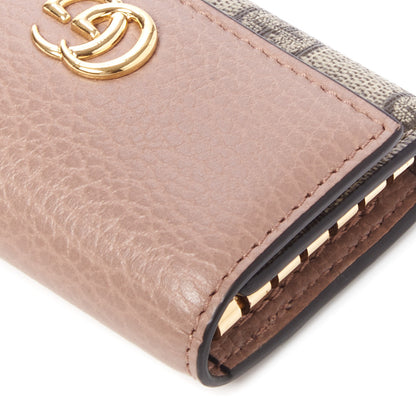 Gucci Dollar Calfskin GG Supreme Monogram GG Marmont 6 Key Holder Case Porcelain Rose Beige Ebony 4 of 8