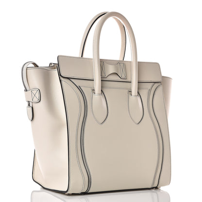Celine Satin Calfskin Mini Debossed Luggage White 3 of 16
