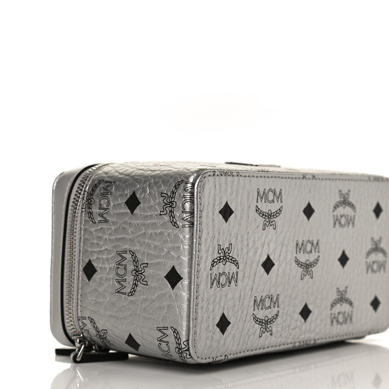 MCM Metallic Visetos Vanity Case Silver 9 of 10