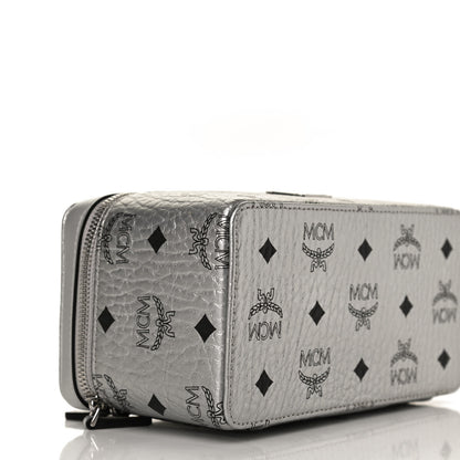 MCM Metallic Visetos Vanity Case Silver 9 of 10