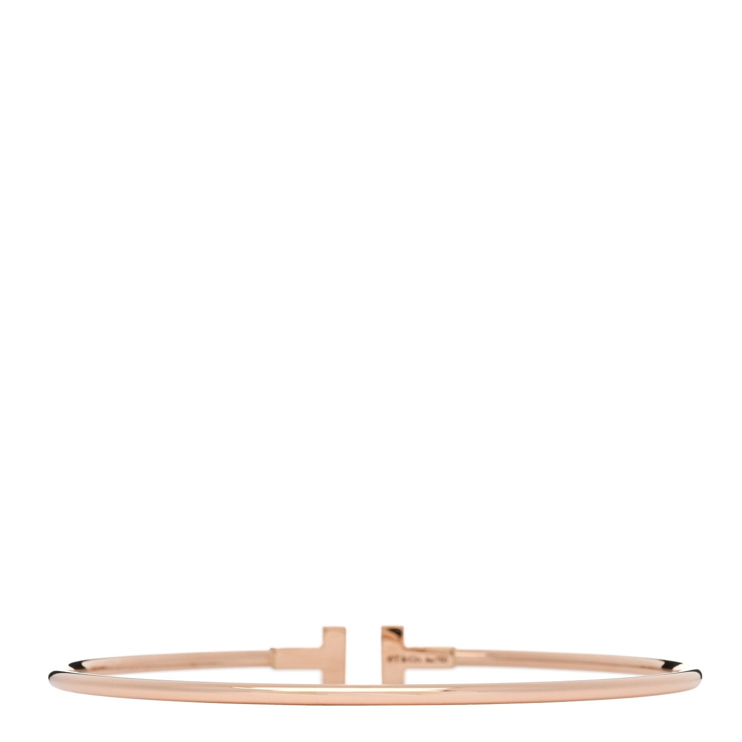 Tiffany 18K Rose Gold Narrow T Wire Bracelet 2 of 4