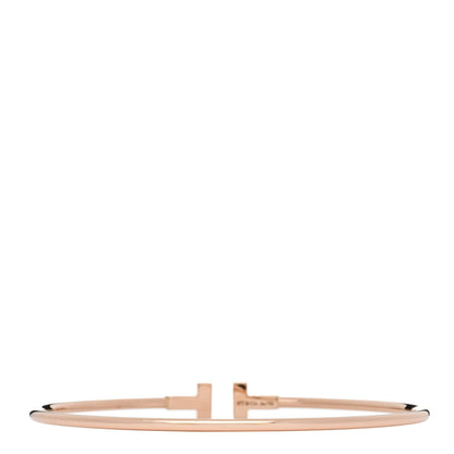 Tiffany 18K Rose Gold Narrow T Wire Bracelet 2 of 4