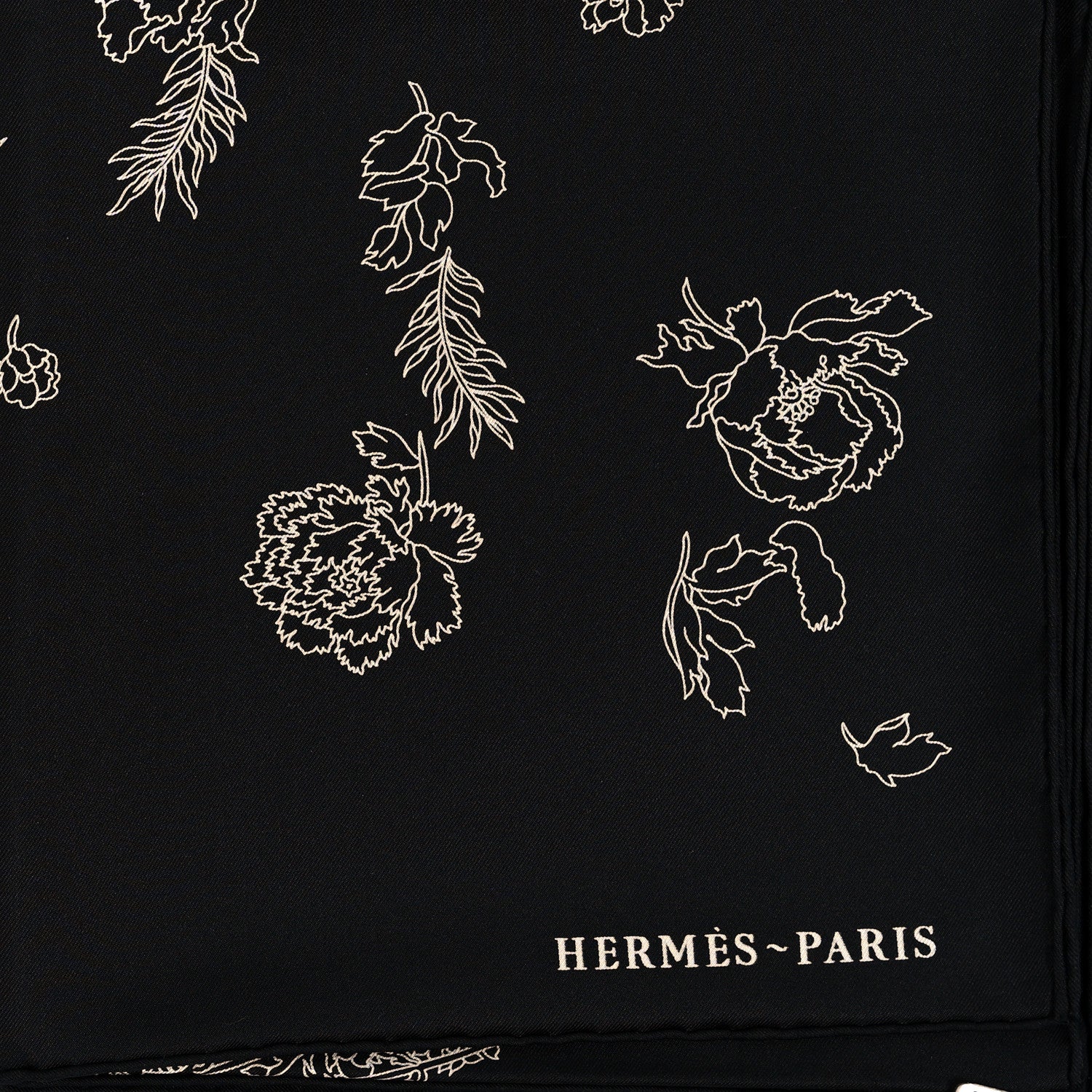 Hermes Silk Robe Legere Scarf 90 Black White 2 of 4