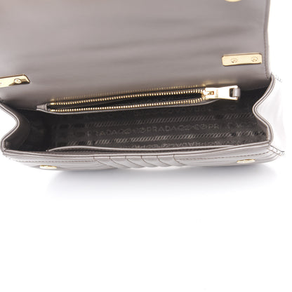 Prada Soft Calf Impunture Diagramme Flap Shoulder Bag Bambu 4 of 8