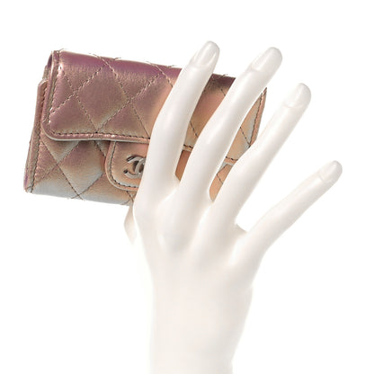 Chanel Iridescent Calfskin Quilted Classic 4 Key Holder Wallet Pink 2 of 10