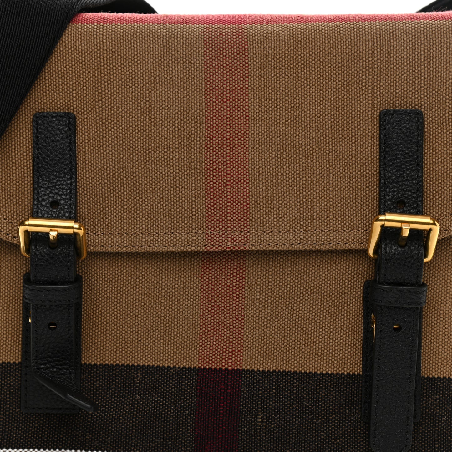 Canvas Mega Check Small Baildon Messenger Bag Black