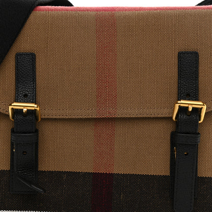 Burberry Canvas Mega Check Small Baildon Messenger Bag Black 8 of 10