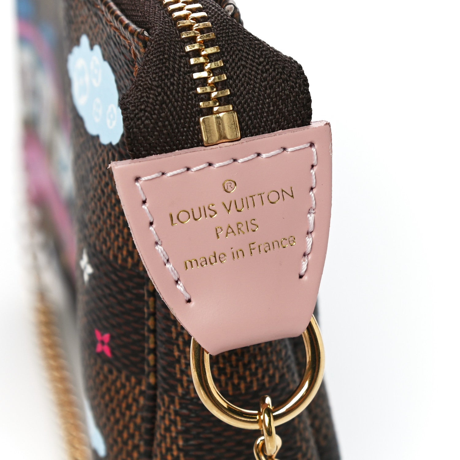 Louis Vuitton Damier Ebene 2020 Christmas Animation Big Wheel Mini Pochette Accessories Rose Ballerine 6 of 11