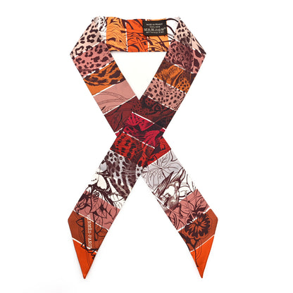 Hermes Silk Jungle Love Rainbow Twilly Brun Brique Fauve 1 of 3