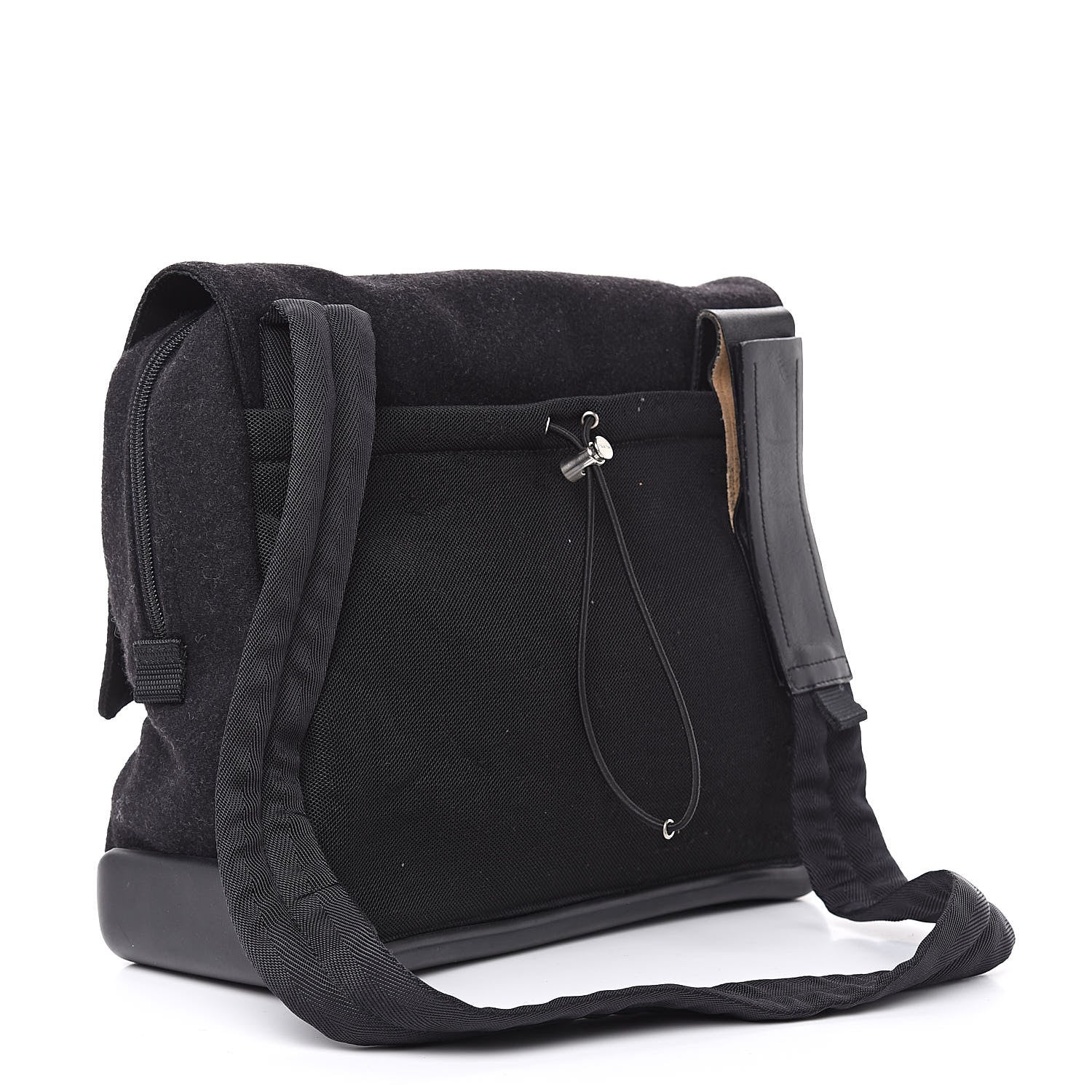 Prada Wool Messenger Satchel Black 3 of 15