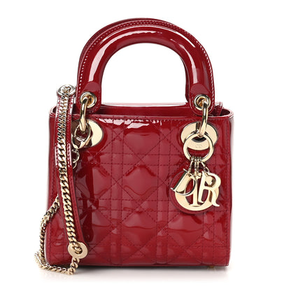 Christian Dior Patent Cannage Mini Lady Dior Rouge Cerise 1 of 11
