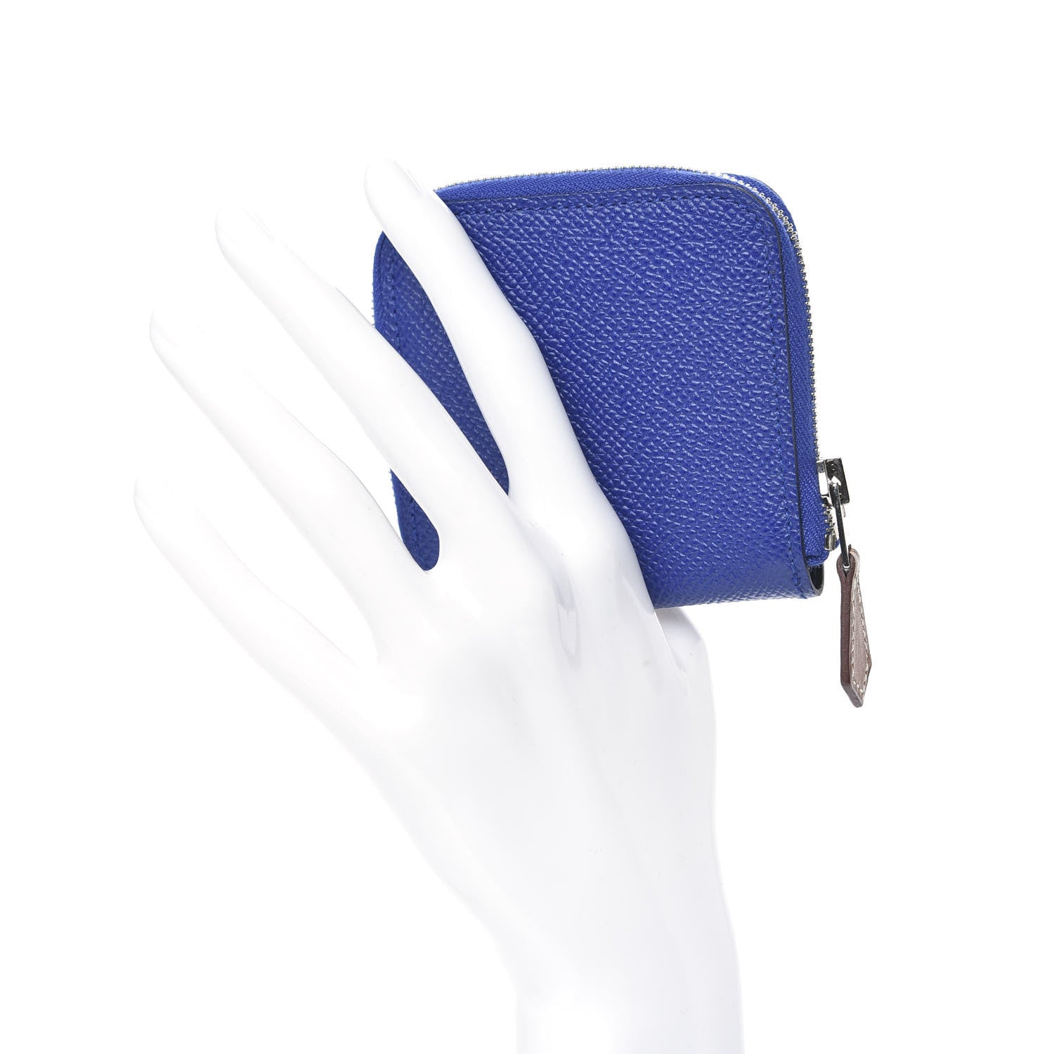 Hermes Epsom Silk'In Coin Purse Bleu Electrique 2 of 7