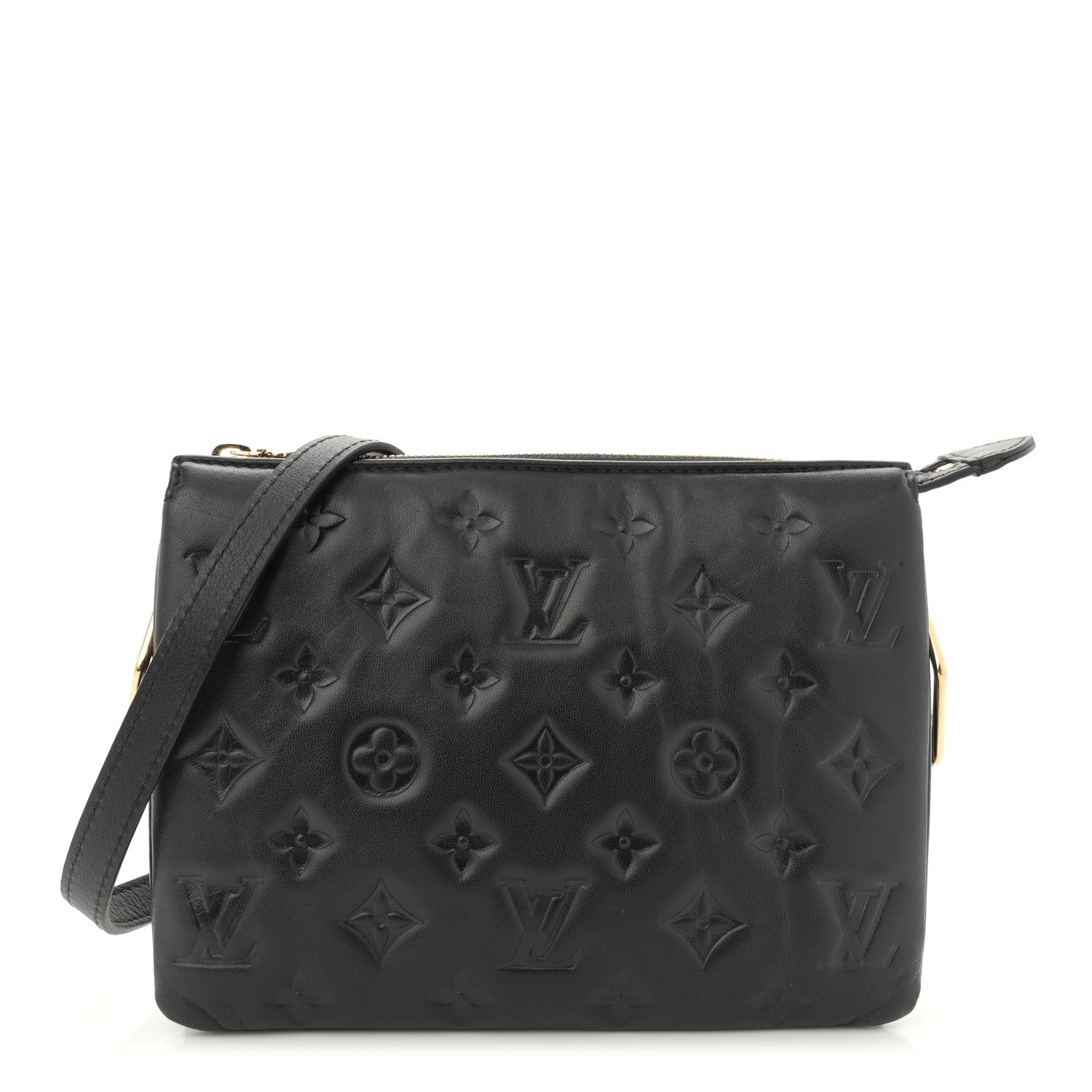 Louis Vuitton Lambskin Embossed Monogram Coussin BB Black 1 of 11