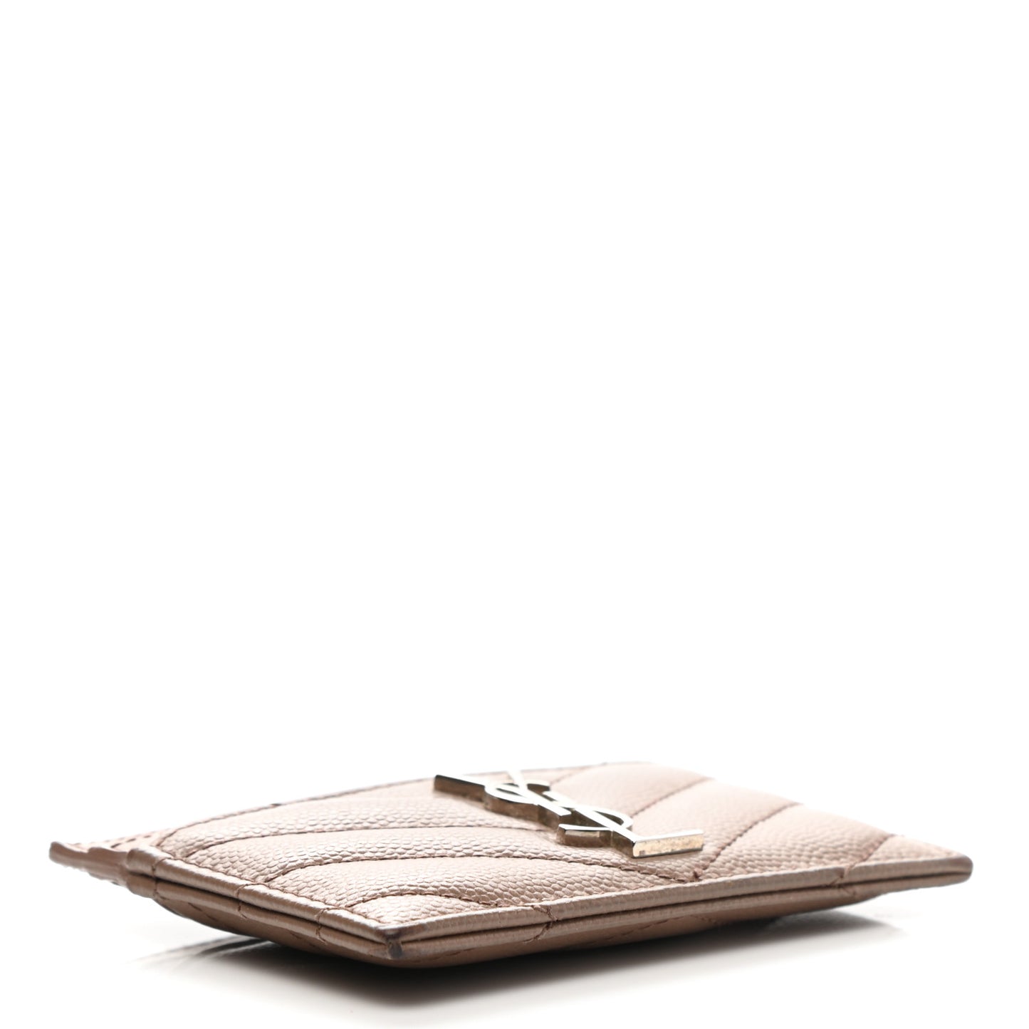 Grain De Poudre Matelasse Chevron Monogram Credit Card Case Fard