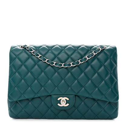 Chanel Lambskin Quilted Maxi Single Flap Turquoise 1 of 12